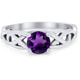 Vintage Style Round Natural Stone Trinity Ring