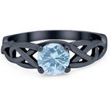 Vintage Style Round Natural Stone Trinity Ring