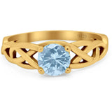 Vintage Style Round Natural Stone Trinity Ring