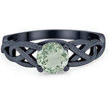 Vintage Style Round Natural Stone Trinity Ring