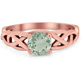 Vintage Style Round Natural Stone Trinity Ring