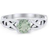 Vintage Style Round Natural Stone Trinity Ring