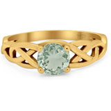 Vintage Style Round Natural Stone Trinity Ring