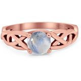 Vintage Style Round Natural Stone Trinity Ring