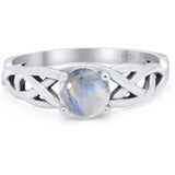 Vintage Style Round Natural Stone Trinity Ring