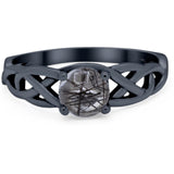 Vintage Style Round Natural Stone Trinity Ring