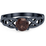Vintage Style Round Natural Stone Trinity Ring