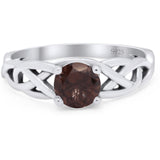 Vintage Style Round Natural Stone Trinity Ring