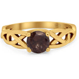 Vintage Style Round Natural Stone Trinity Ring