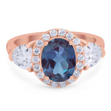 Three Stone Oval Natural Stone Trio Ring