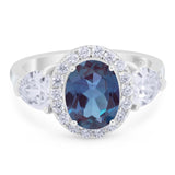 Three Stone Oval Natural Stone Trio Ring