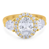 Three Stone Oval Natural Stone Trio Ring