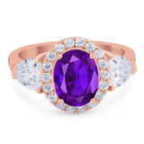 Three Stone Oval Natural Stone Trio Ring