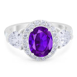 Three Stone Oval Natural Stone Trio Ring