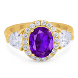 Three Stone Oval Natural Stone Trio Ring