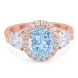 Three Stone Oval Natural Stone Trio Ring