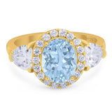 Three Stone Oval Natural Stone Trio Ring