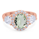 Three Stone Oval Natural Stone Trio Ring