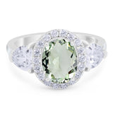 Three Stone Oval Natural Stone Trio Ring