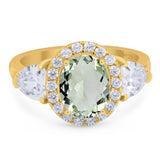 Three Stone Oval Natural Stone Trio Ring