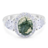 Three Stone Oval Natural Stone Trio Ring