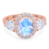 Three Stone Oval Natural Stone Trio Ring