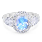 Three Stone Oval Natural Stone Trio Ring