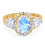 Three Stone Oval Natural Stone Trio Ring