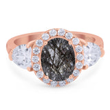 Three Stone Oval Natural Stone Trio Ring