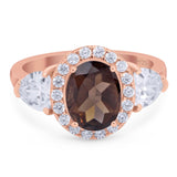 Three Stone Oval Natural Stone Trio Ring