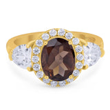 Three Stone Oval Natural Stone Trio Ring