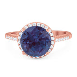 Art Deco Round Natural Stone Halo Ring