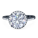 Art Deco Round Natural Stone Halo Ring