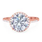 Art Deco Round Natural Stone Halo Ring