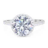 Art Deco Round Natural Stone Halo Ring