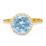 Art Deco Round Natural Stone Halo Ring