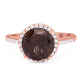 Art Deco Round Natural Stone Halo Ring