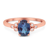 Oval Natural Stone Engagement Ring