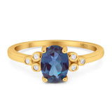 Oval Natural Stone Engagement Ring