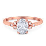 Oval Natural Stone Engagement Ring