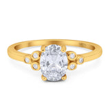 Oval Natural Stone Engagement Ring