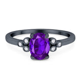 Oval Natural Stone Engagement Ring