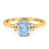 Oval Natural Stone Engagement Ring