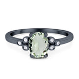 Oval Natural Stone Engagement Ring