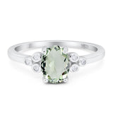 Oval Natural Stone Engagement Ring