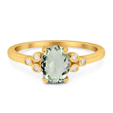 Oval Natural Stone Engagement Ring