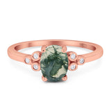 Oval Natural Stone Engagement Ring