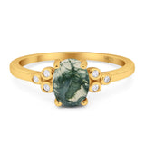 Oval Natural Stone Engagement Ring