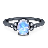 Oval Natural Stone Engagement Ring