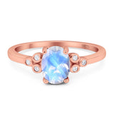 Oval Natural Stone Engagement Ring